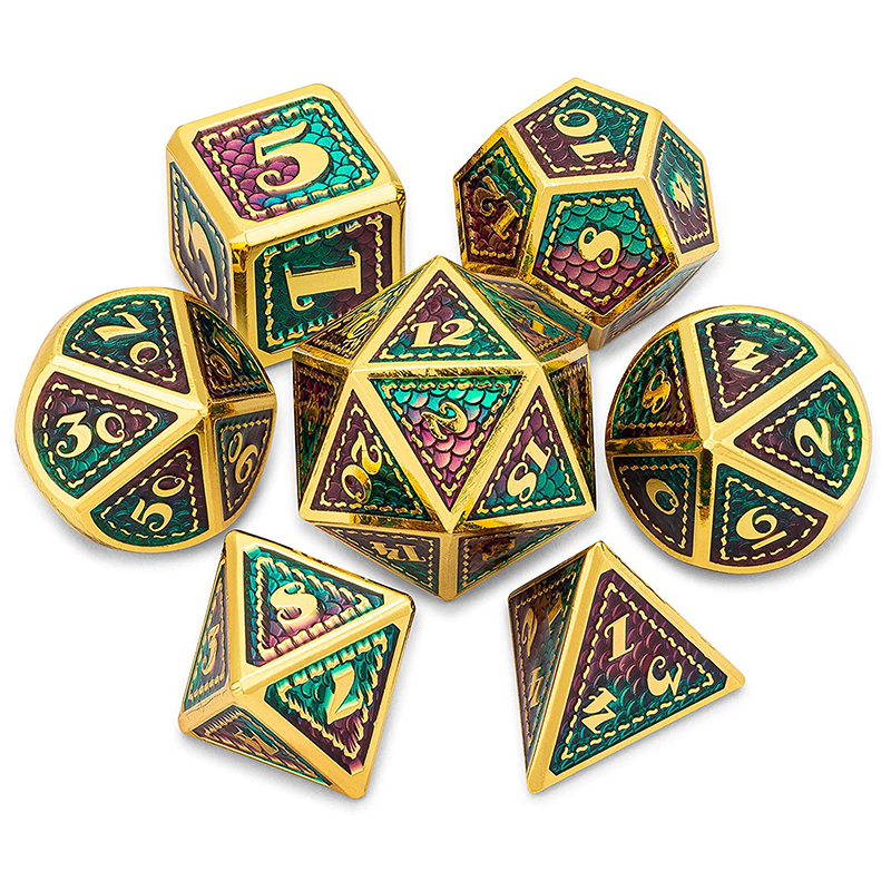 Metal multi-sided dice COC board game running group TRPG Cthulhu dungeon dragon and dungeon DND dice 20 sides