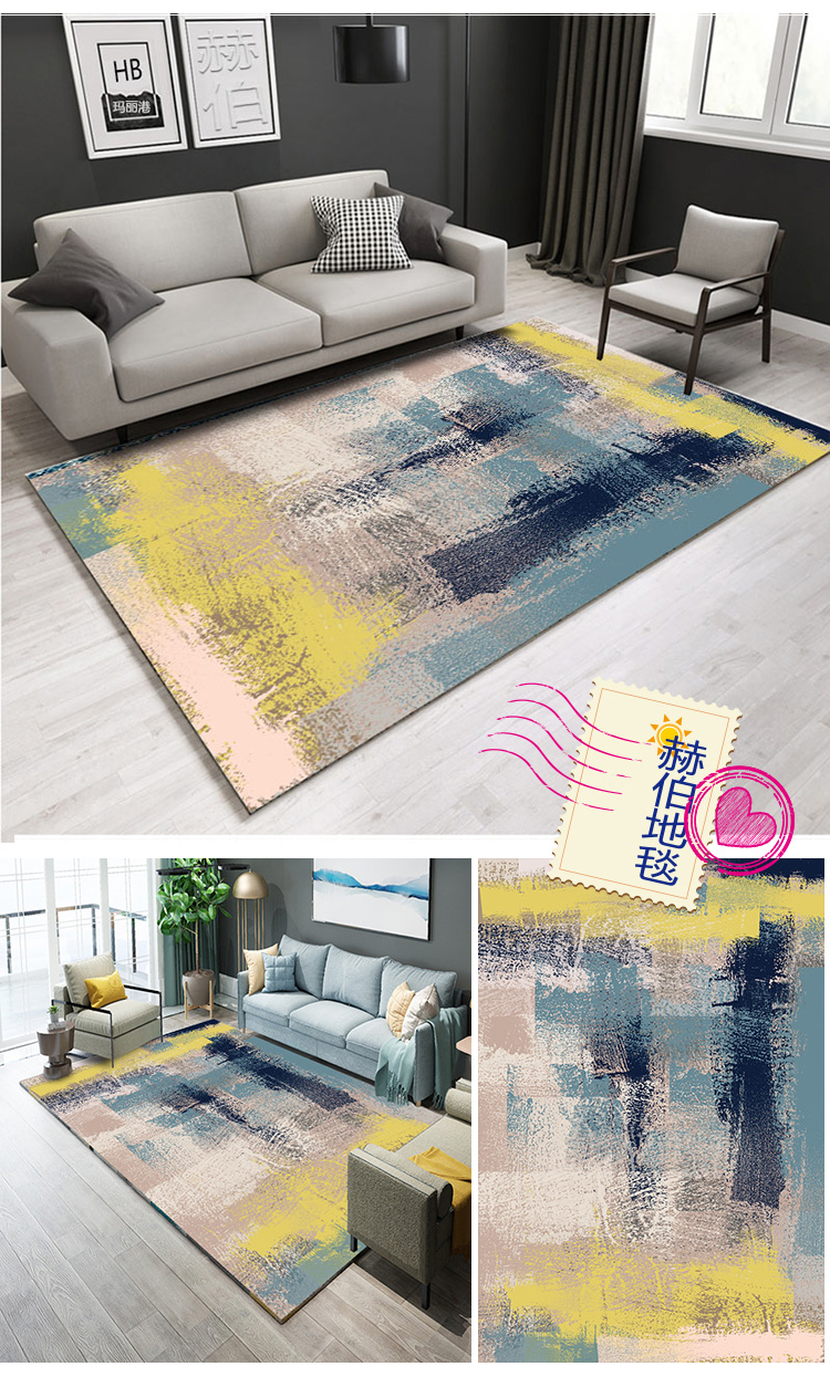 Sơn dầu phong cách Mỹ phòng khách thảm bàn cà phê đơn giản hiện đại sofa nhà hiện đại Bắc Âu tùy chỉnh máy - Thảm tham long