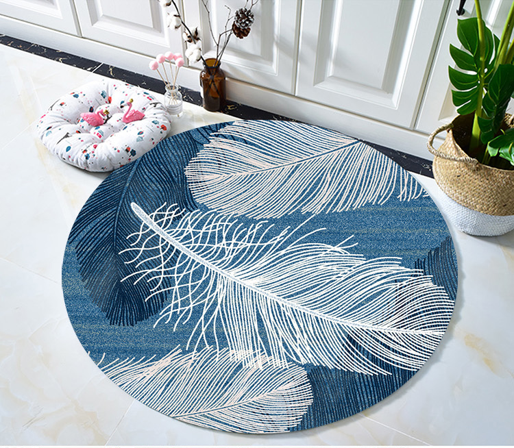 Nordic tròn ghế máy tính thảm ins den phòng ngủ phòng thay đồ máy ảnh gương treo thảm đệm trẻ - Thảm tấm trải sàn nhà