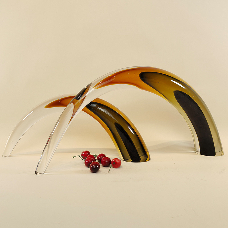 Modern Minimalist Model House Bookshelf Cabinet Sales Office Hotel Antique Shelf Amber Glass Horn Ornament