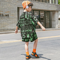Boys summer short sleeve set 2021 New Handsome foreign atmosphere childrens clothing summer Boy Summer Boy Summer Korean version of tide clothes