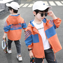 Childrens clothing boys coat spring and autumn 2021 new foreign atmosphere in the big childrens windbreaker boys autumn clothes Korean tide