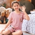 . Cô gái đồ ngủ mùa hè mỏng ngắn tay mùa hè mùa xuân childrens pajamagirls 13 tuổi quần áo trẻ em tại nhà 