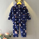 Childrens flannel đồ ngủ mùa thu và mùa đông bé trai lớn và trẻ em gái san hô nhung nhà phù hợp với bé phim hoạt hình.