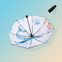 Sun umbrella Sunscreen UV protection rainproof rainproof dual-use umbrella Women folding small ultra-light mini five-fold shade