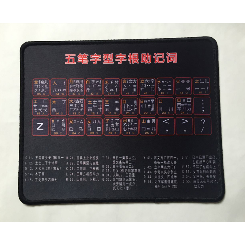 Five characters for the root of the mouse and the mouse pad.