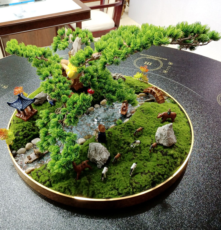 Creative Hotel Roundtable Fittings Package Table Desk Flower simulation Flower cabin Electric table intermediate decoration