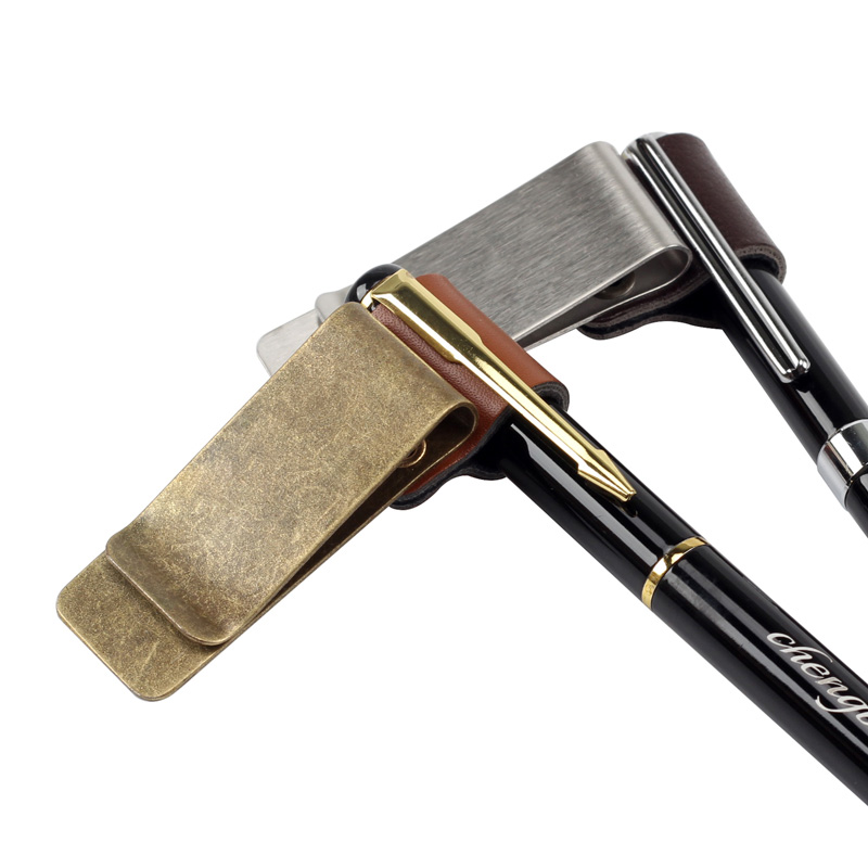 Loose-leaf notebook notepad pen clip Vintage pen clip Brass stainless steel metal pen clip Multi-purpose bill clip Hand ledger metal pen clip