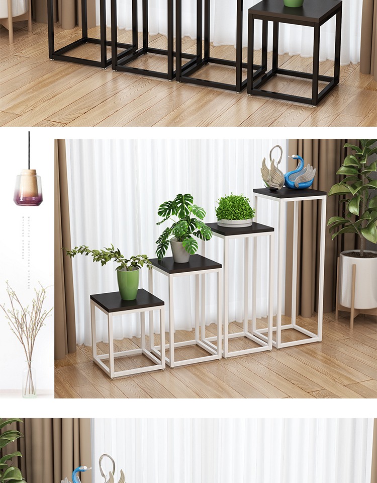 Kệ hoa bằng sắt Bắc Âu hiện đại tối giản phòng khách vàng trang trí nội thất sàn đứng màu xanh lá cây rạng rỡ - Kệ giá để giầy dép