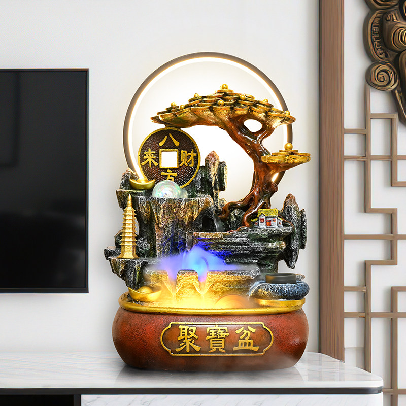 办公室摆放聚宝盆招财进宝循环流水摆件真能旺事业吗？2026流行风水指南详解