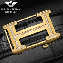 Wilhelm Amani Avocado Leather Strap Man Genuine Leather Automatic Buckle Upscale Luxury Goods Business Pants Belt Tide