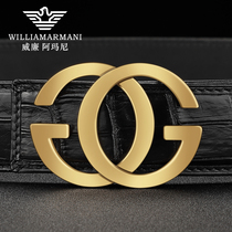 Wilhelm Amani Avocado Leather Strap Men Genuine Leather Upscale Luxury Fashion Middle Youth Pants Belt Tide