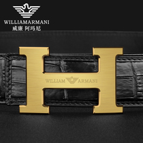 Wilhelm Mani Man Belt Avocado Leather Smooth Buckle Business Youth Belt Genuine Leather Casual Middle-aged Pants Strap