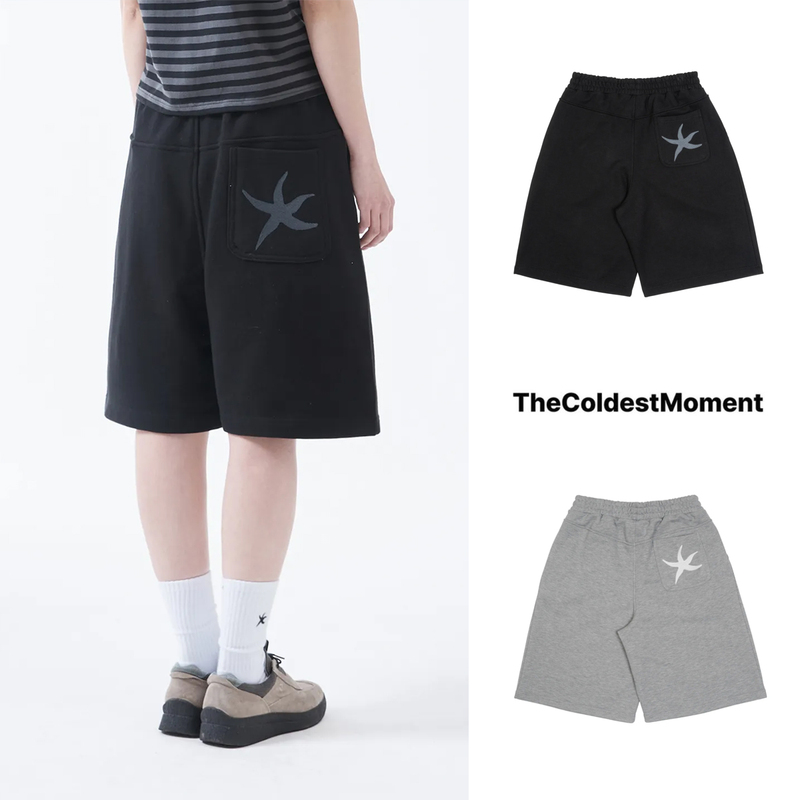 25 Summer the Coldest Moment Starfish Patch Embroidery Pocket Sweatpants Five-Point Casual Sports Shorts