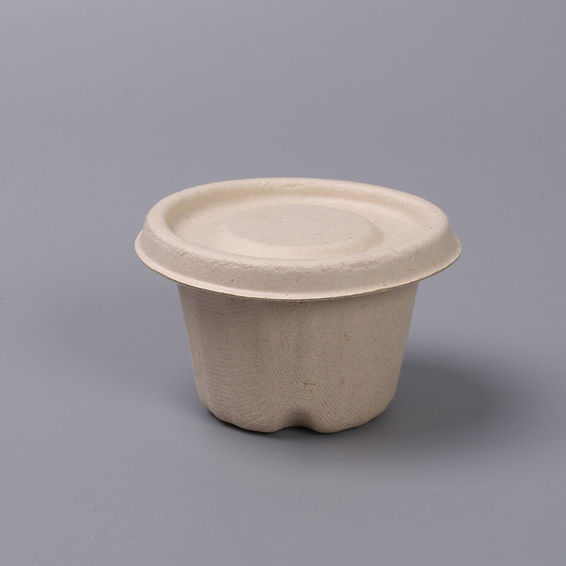 清玩造割高台盃 一次性可降解環保醬料杯調料杯醬菜盒甘蔗渣紙漿沙拉小料碗打包盒|免洗