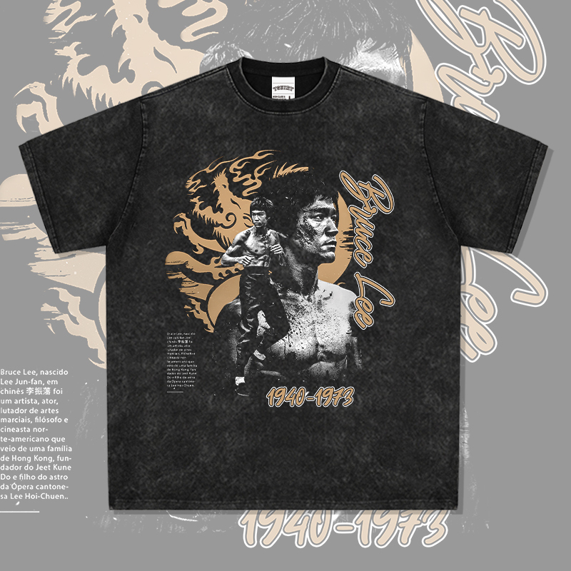 Bc American Retro Original Bruce Lee Street Short-Sleeve T-Shirt Heavyweight Long-Sleeve Crewneck Hoodie