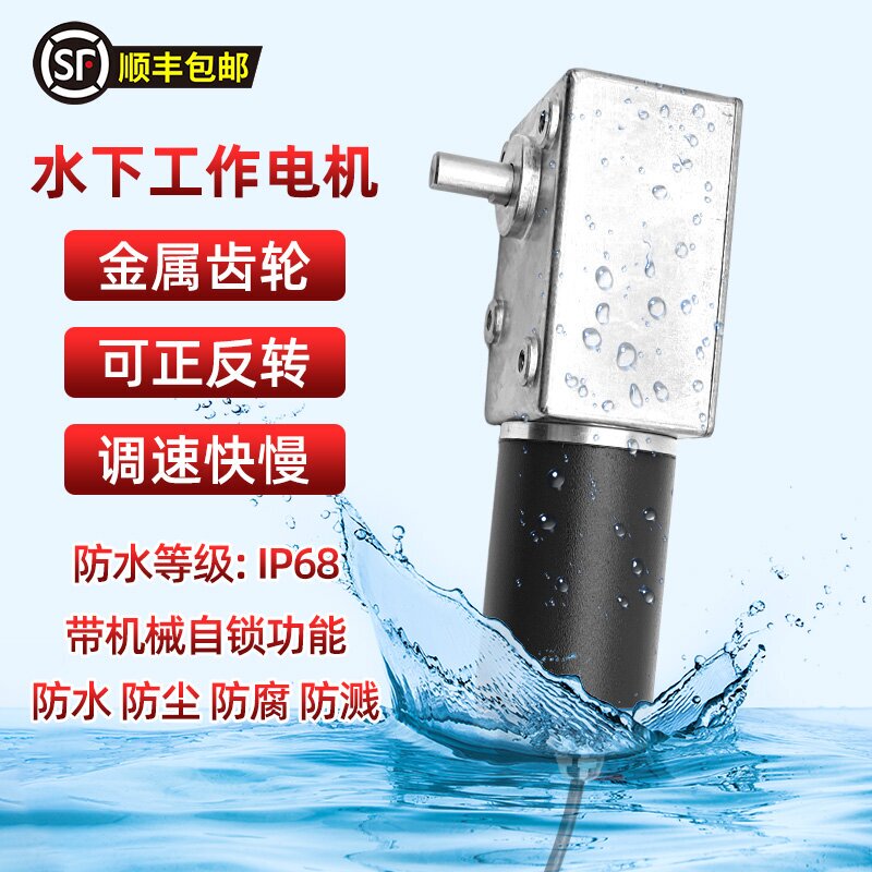 Zh5882-45 Dustproof Ip68 Waterproof Motor Turbine Worm All-Metal Gear Direct Flow Reduction Underwater Motor
