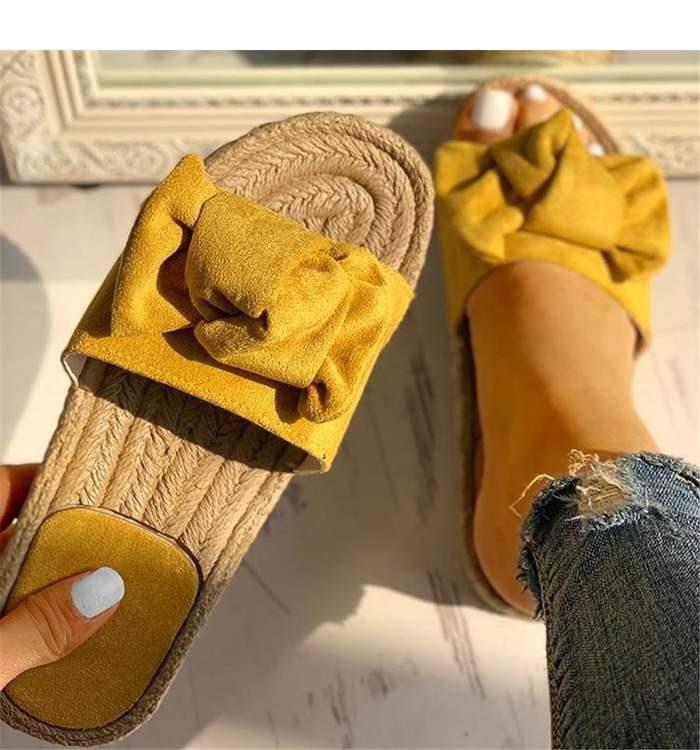 summer women bow flat sandals causal shoes plus size
