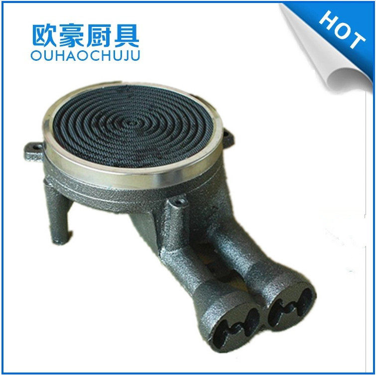 Infrared energy saving double pipe double gun 125 furnace head high foot stove head embedded flat gas stove core gas accessory