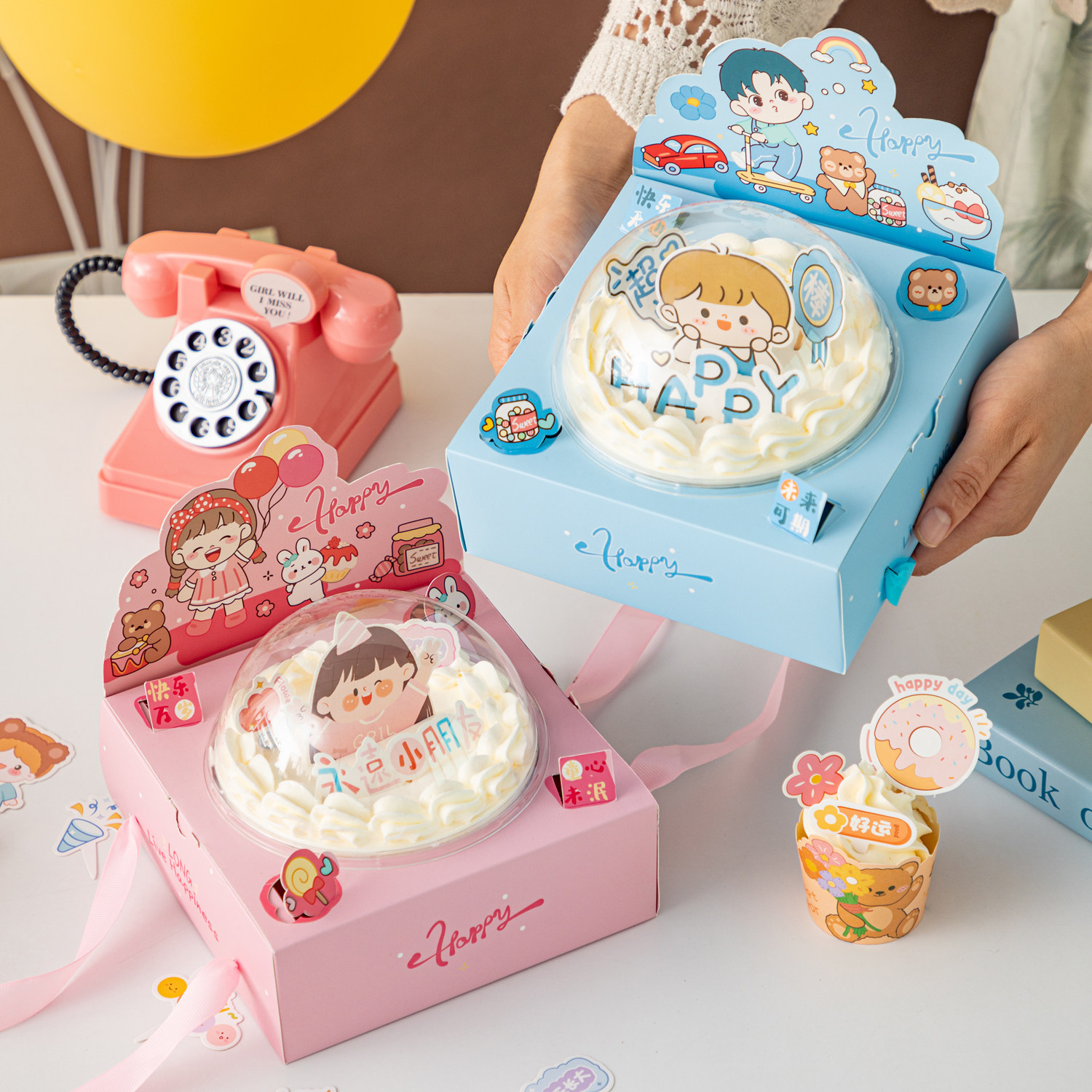 儿童节礼物新宠！4寸透明慕斯蛋糕盒，打造梦幻生日派对！🥳🎂-点心包装盒-淘宝好物网