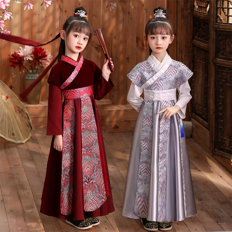 Childrens Chinese Hanfu Tang suit childrens Chinese style show clothing
