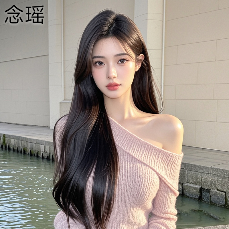 【Nami Microneedle】Full Head Wig for Women, Made with Real Human Hair, Natural, Seamless, Invisible, and Voluminous Full Head Wig