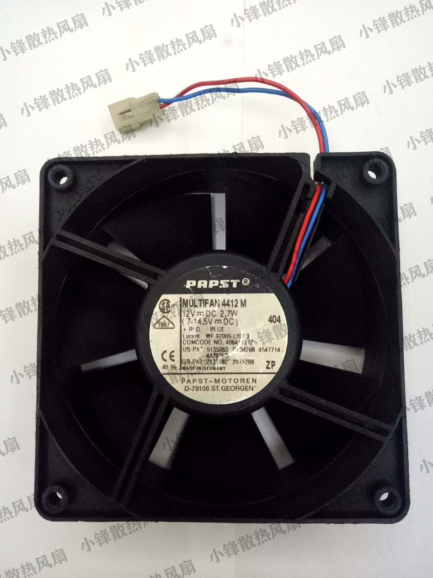 Original new West German PAPST12038 12V DC 2 7W MULTIFAN4412M cooling fan