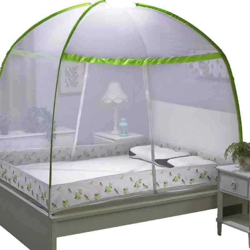 Không lắp đặt miễn phí cửa lưới chống muỗi yurt cửa đôi mã hóa giường 1,8m 1,2 / 1,5m cửa lưới chống muỗi đơn và đôi cho sinh viên gia đình - Lưới chống muỗi