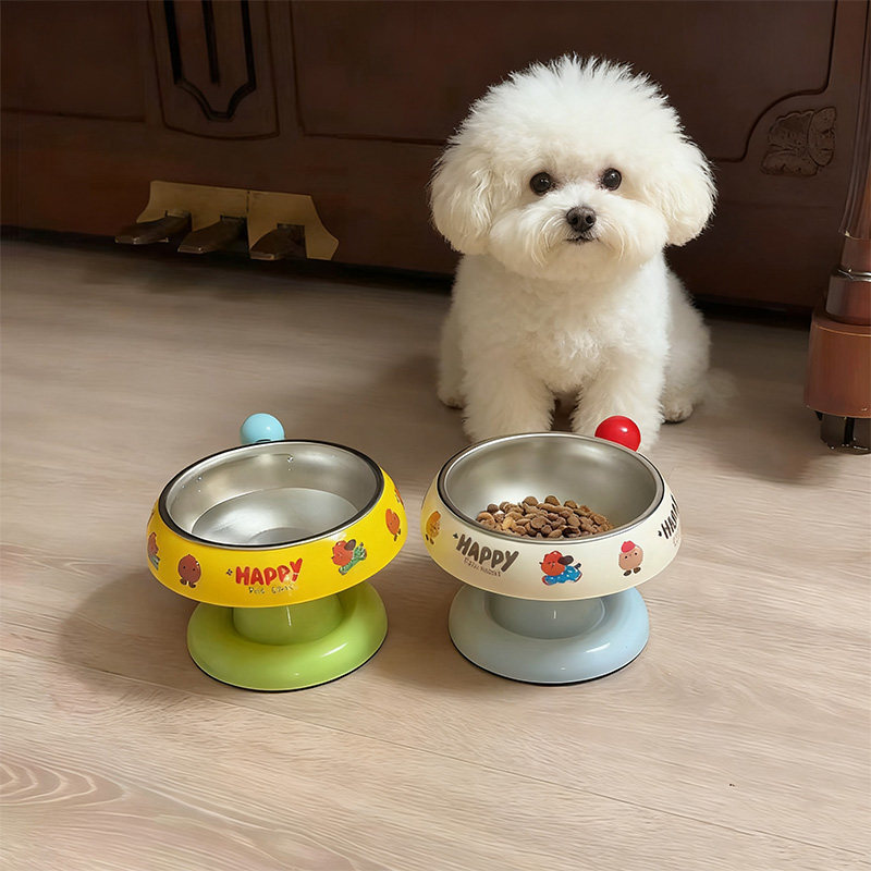 Cat Bowl, Dog Bowl, Pet Food Bowl, Stainless Steel Bowl for Kittens, Cat Water Bowl, Elevated Cat Food Stand, Anti-Spill Water Bowl