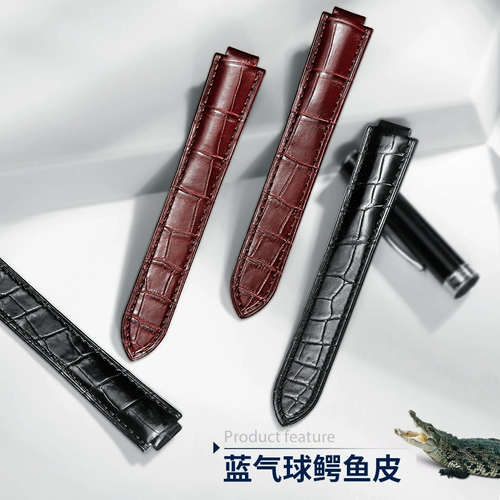 Cartier, ремешок для часов, оригинальный воздушный шар, складные часы подходит для мужчин и женщин, из натуральной кожи, крокодил