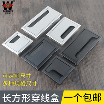 Wire Hole Cover Hole Decoration Cover Computer Desk Square Threading Box Rectangular Table Top Cover Sheet Wire Desk Metal