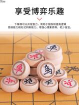 Chess Chinese chess large solid wood chess piece with chess board primary school students adult full set portable storage chess board chess board
