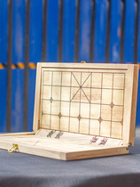 45mm lift-type folding chessboard student solid wood chess board portable wooden adult home creative chess box