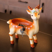 Cute deer key storage small ornaments door porch storage box living room coffee table creative home decoration furnishings