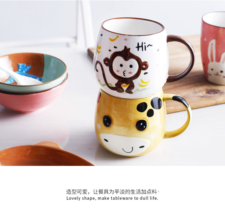 Jingdezhen express animals creative ceramic tableware children cartoon baby food bowl bowl bowl dish breakfast tray