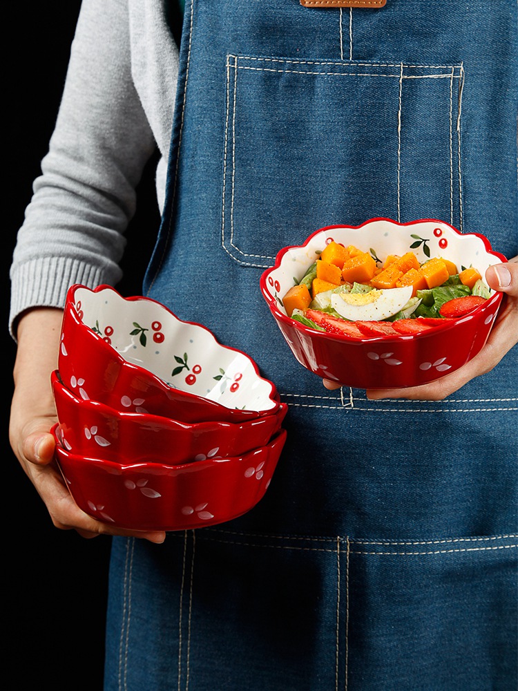 Ceramic pudding bowl bowl lace hand - made retro dessert bowl of fruit salad bowl bowl of small bowl bowl dish bowl