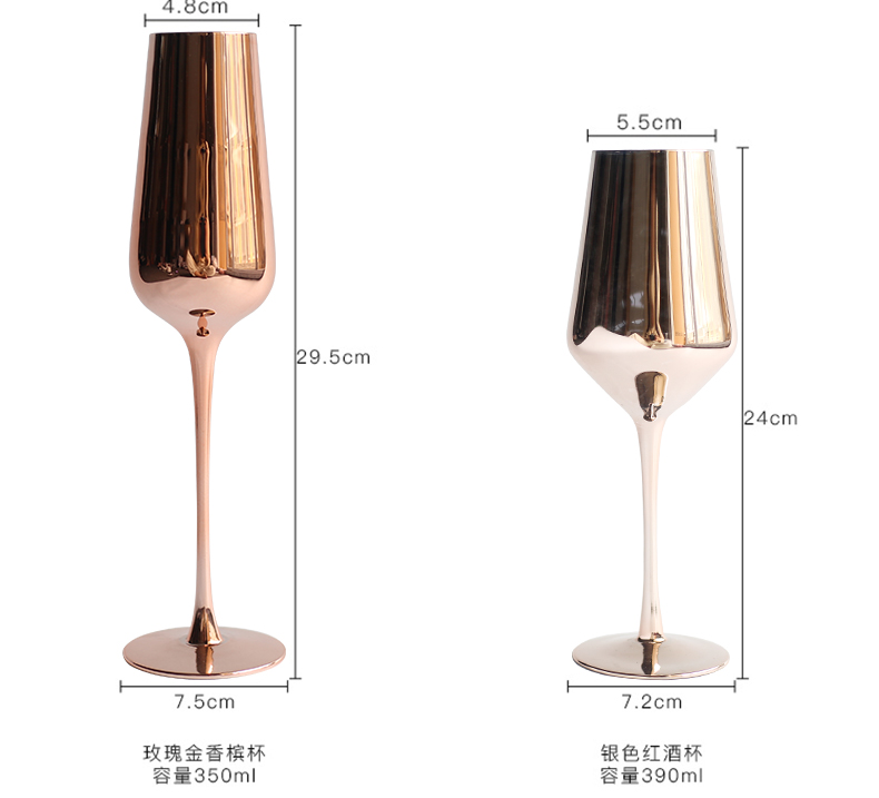 Pha lê không chì pha lê rượu vang đỏ thủy tinh kim loại cảm giác cốc châu Âu hộ gia đình rượu vang thủy tinh - Rượu vang ly uong ruou vang