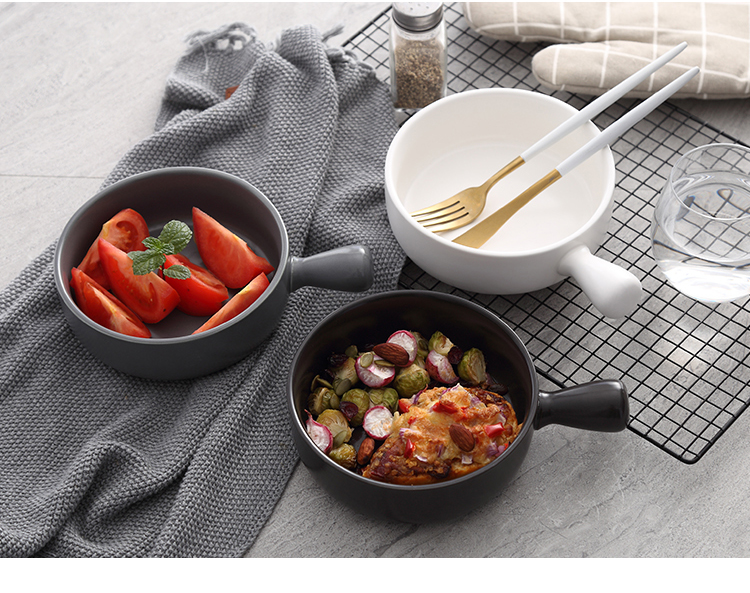 For jobs creative household ceramics single handle bowl bowl of cheese baked baking oven baked red bowl bowl For FanPan job network