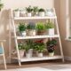Solid Wood Flower Stand, No Installation Required, Integrated Flower Pot Stand, Foldable Multi-Layer Indoor Living Room Home Floor-Standing Storage Rack