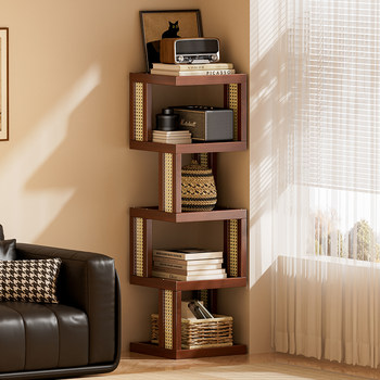 Bookshelf Floor-Standing Storage Rack Corner Shelf Integrated Wall-Mounted Floor-To-Ceiling Corner Cabinet Small Apartment Living Room Home Corner Cabinet