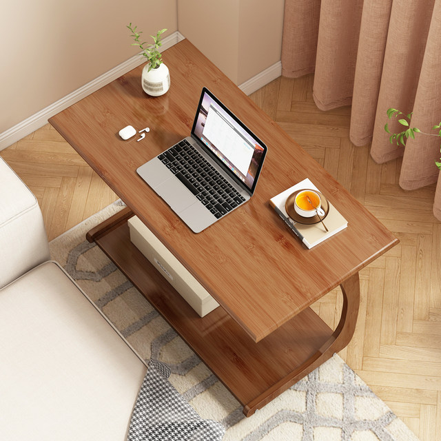Light Luxury Side Table, Small Coffee Table, Bedside Table, Sofa Side Table, Small Square Tea Table for Small Apartments, Japanese-Style Corner Table, Movable for Home Use