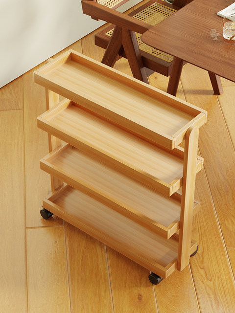 Simple Multi-Layer Movable Trolley, Living Room and Office Storage Rack, Wheeled Organizer Rack, Under-Desk Storage Rack