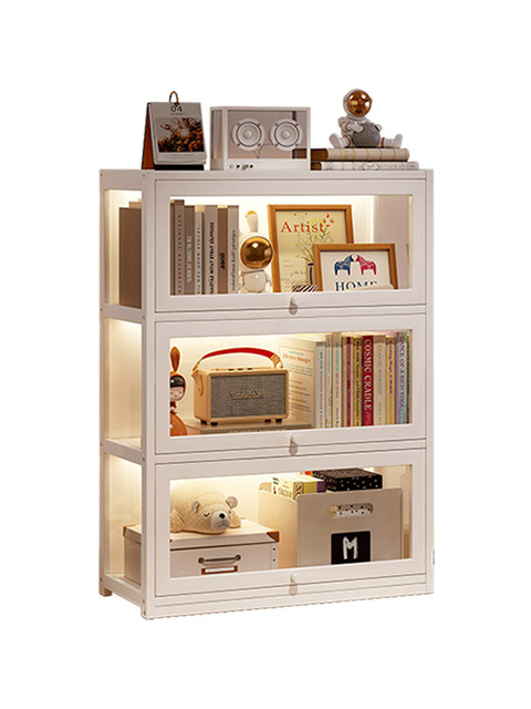 Children's Home Display Cabinet, Bookcase Model, Integrated Storage, Floor-Standing, Wall-Mounted Home Bookshelf, High Transparency, Dust-Proof