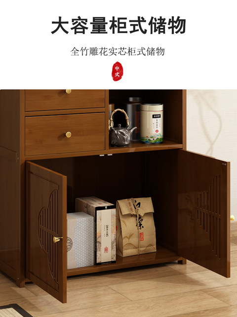 Display Cabinet for Living Room, Large Capacity, New Chinese Style, Multi-Functional Shelf, Multi-Purpose Partition, Tea Rack, Storage Rack