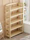 All Solid Wood Bookshelf Floor-Standing Storage Rack Bookcase Home Integrated Office Wall-Mounted Vertical Pine Storage Cabinet