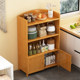 Kitchen Storage Rack Floor-Standing Solid Wood Microwave Oven Household Multifunctional Storage Cabinet Organizer Shelf Sideboard