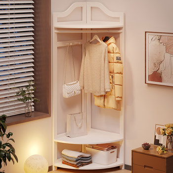 Corner Coat Rack, Floor-Standing Bedroom Solid Wood Clothes Rack, Entryway Standing Indoor Simple Clothes Rack, Multifunctional