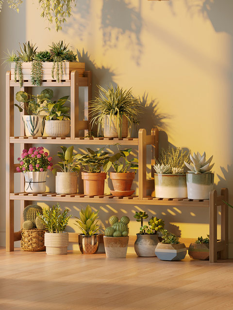 Flower Stand, Floor-Standing Flower Pot Rack for Living Room, Space-Saving Flower Stand, Outdoor Courtyard Storage Rack, Storage Rack