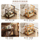 Mobile Japanese-Style Small Coffee Table, Simple Living Room Sofa Side Table with Wheels, Household Small Square Table, Bedside Storage Rack