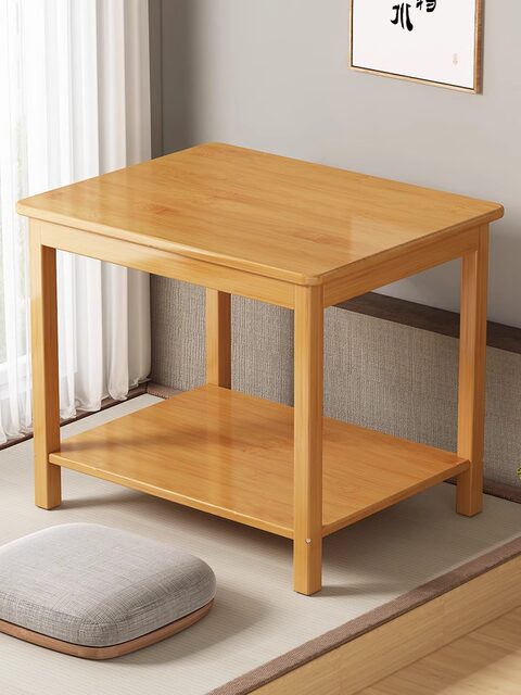 Japanese-Style Tea Table, Integrated Leisure Small Tea Table, Simple Living Room Sofa, Bamboo Side Table, Household Tatami Bay Window Table
